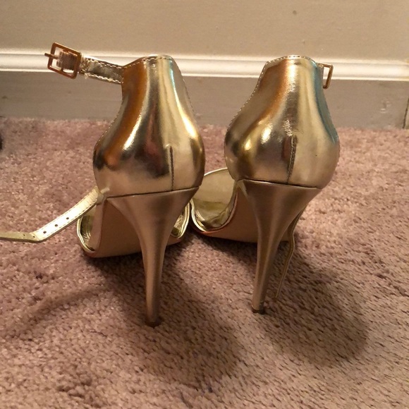 Strappy Gold Heels - Picture 3 of 3